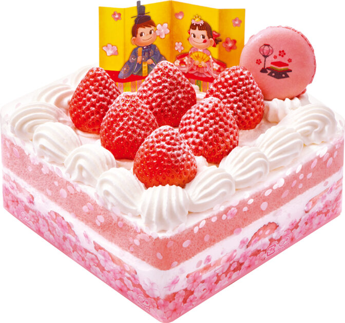 ひなまつり桃色ショートケーキ
