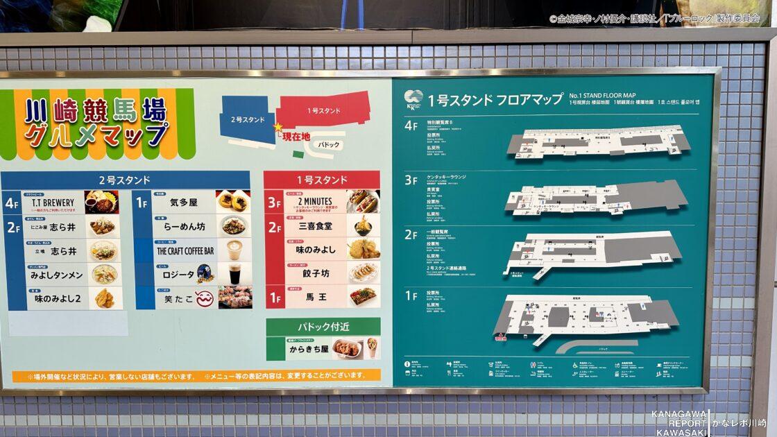 川崎競馬場の飲食店マップ