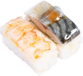 押し寿司食べ比べ～とろ〆鯖・生えび卵黄ソース～